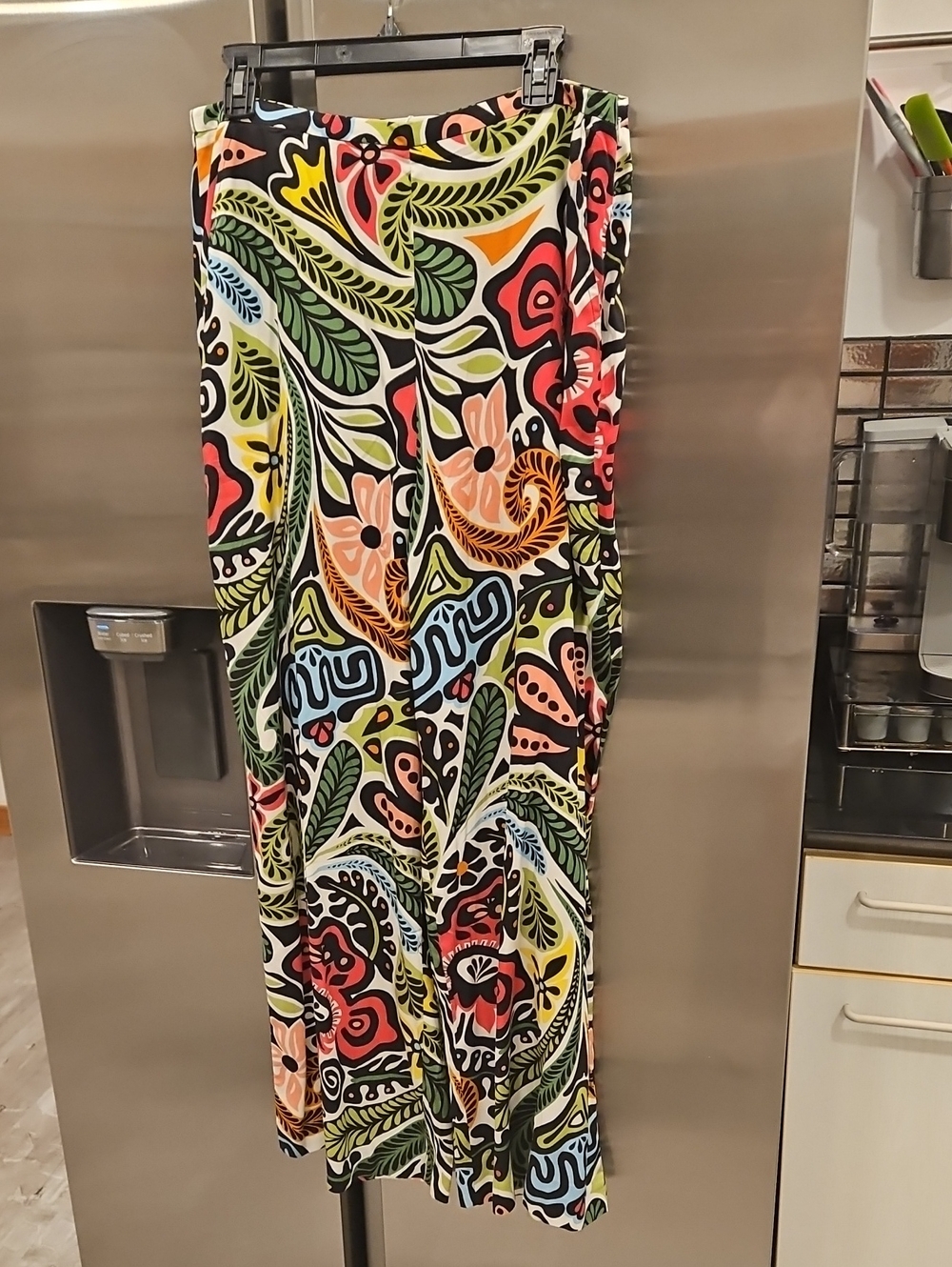 💕TRINA TURK💕 Tavia Wide-Leg Pant ~ Tiki Multi-Color Festival Boho Print 12 NWT - Picture 6 of 14